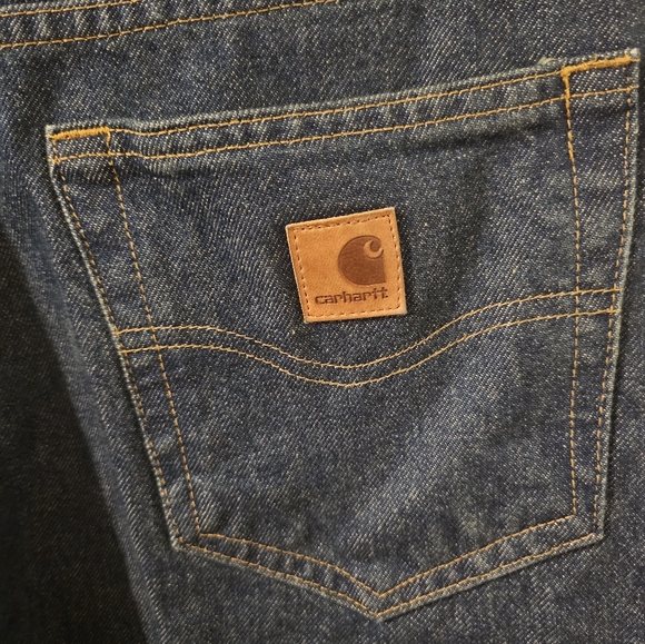 Carhartt Mens Blue Jeans Work Denim Trades Pants Relaxed Fit Size 34x34 - Picture 5 of 5